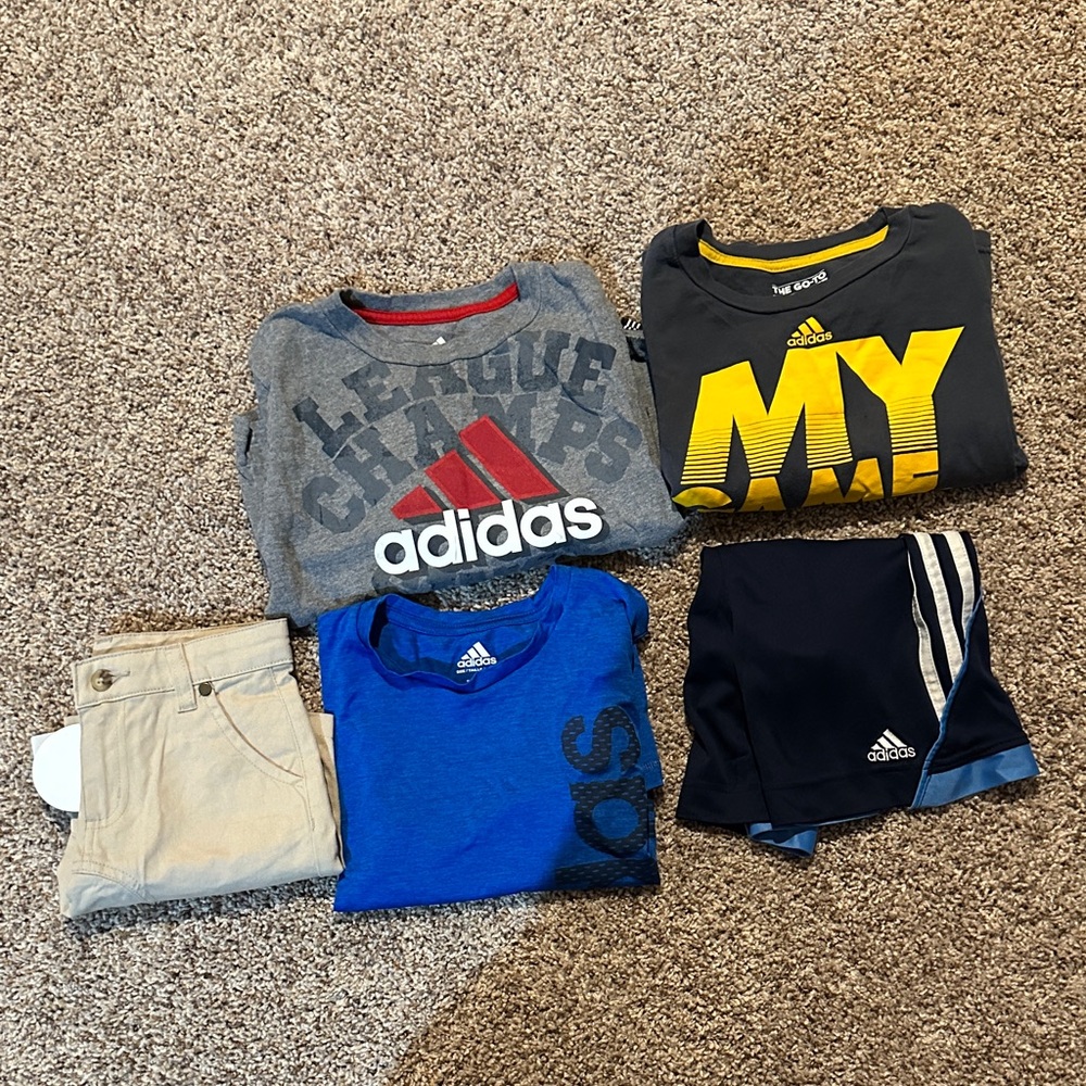 Adidas Kids Tees - Gray, Blue, and Black